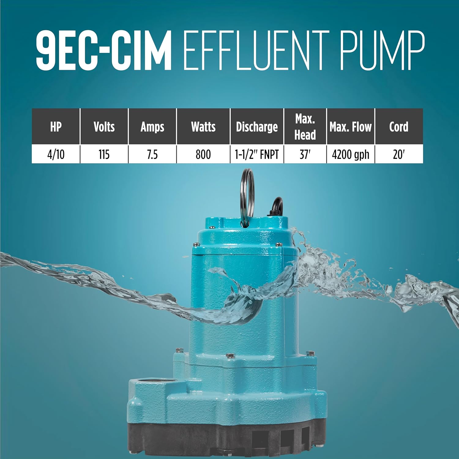 Franklin Electric Little Giant 9EC - CIM 115V 4/10HP 509805 - Water Well & Septic Supply
